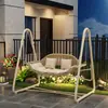 Silla Mecedora de Exterior, Silla Colgante, Cuna Doble para Patio, Hamaca para Terraza de Casa, Jardín, Patio Pequeño, Cesta Colgante, Columpio de Exterior