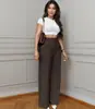Pantalones de vestir informales de cintura alta y pierna recta para mujer, con envío transfronterizo a Europa y América, de AliExpress.