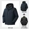 90 Chaqueta de plumón Desmontable Estándar Nuevo para Hombres y Mujeres, Chaqueta con Capucha, Chaqueta de plumón Caliente, Chaqueta de Trabajo a Prueba de Tres