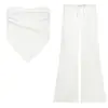 Conjunto de Moda para Mujer 2026: Top Tubo de Satín Texturizado con Lazo Estilo Europeo y Americano + Pantalón Largo A46294