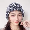 Versión coreana de la gorra de natación de la diosa de pata de gallo cara pequeña adulto plisada aumento protección para los oídos vacaciones en la playa tela de natación gorra venta al por mayor