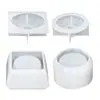 Molde de Silicona para Frasco de Almacenamiento Redondo Cuadrado con Forma de Diamante Maceta DIY para Flores Maceta para Velas Yeso Resina Pegamento Molienda