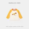 [Colección de Camisetas Antibacterianas 7A] Camiseta de Manga Larga Infantil Dudu Ropa de Otoño Camiseta Básica para Niños Top de Otoño para Niñas