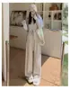 Pantalones de arroz glutinoso fluidos, estilo delgado, varios colores disponibles, pantalones de pierna ancha de cintura alta que estilizan, pantalones casuales rectos holgados finos, pantalones de mujer