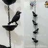 Móbiles de Pássaros Transfronteiriços em Xícaras Corrente de Chuva Móbiles de Pássaros Corrente de Chuva Metal Decoração Externa
