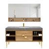 Gabinete de Baño Integrado de Pizarra Bolun Combinación de Gabinete Espejo Inteligente para Baño Lavabo Almacenamiento Simple Moderno
