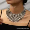 Collar Hecho a Mano de Moda One Piece Moda Retro Exagerado Perlas Punk Exagerado Desmesurado Personalidad Mujeres