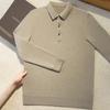 Suéter de cachemira para hombre, 100% cachemira pura, otoño e invierno, nuevo, cuello camisero, manga larga, suéter de punto de moda, outlet de fábrica