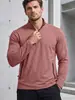 Amazon Transfronterizo Sudadera con Capucha Pulóver para Hombre de Media Cremallera Cuello Alto Manga Larga Golf Exterior Elástica Bolsillo con Cremallera