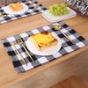 Haobei comercio exterior nuevo suministros de decoración navideña mantel de tela a cuadros mantel de mesa comedor plato para cubiertos plato de mesa Mantel a cuadros
