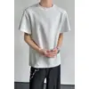 Camiseta Básica Casual de Manga Corta de Color Sólido para Hombre, Nueva, Peso Pesado, Costura Diagonal, Cuello Redondo, Corte Holgado, Top Básico de Media Manga
