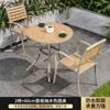 Conjunto de Mesa e Cadeiras de Madeira Anticorrosiva para Exterior, Simples Conjunto de Mesa e Cadeiras de Madeira Plástica para o Pátio, Conjunto de Três Peças de Ferro Forjado para Varanda, Mesa e Cadeiras de Exterior para Lazer