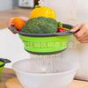 Fabricante de Origen Cesta de Filtro de Agua Plegable Cesta Telescópica para Frutas Verduras Azul Tamaño Cesta de Drenaje de Dos Piezas Cesta para Verduras