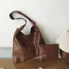 Bolsa Tote Relaxada Estilo Coreano para Axila Feminina 2026 Outono Nova Bolsa de Ombro Única Retro Grande Capacidade Bolsa Saco para o Dia a Dia