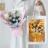 Pacote de material para buquê de tricô diy buquê de tricô acabado crochê feito à mão namorada tapete criativo floricultura