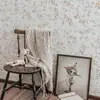Libro Rojo Decorativo Pequeño Papel Tapiz Pastoral Pequeño Floral Habitación Infantil Dormitorio Pared de Fondo Tela Papel Tapiz de Rosa Americana Sala de Estar