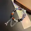 Pulsera Redonda de Perlas Negras de Moda, Temperamento Fresco de Verano, Pulsera Blanqueadora para Mejor Amiga Estudiante, Puesto de Mercado Nocturno