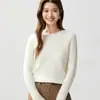 Suéter Redondo Brocado Otoño Invierno Nuevo Estilo Mujer Tejido de Punto Trenzado Capa Base Pulóver Suéter Cálido Elegante Sensación de Alta Gama