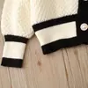 Conjunto de Suéter para Niña Conjunto de Dos Piezas Tejido Comercio Exterior Nuevo Estilo Otoño e Invierno Conjunto de Suéter Cardigan y Pantalones Acampanados para Bebé
