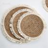 Amazon Manteles Individuales de Paja con Borlas, Tapetes Gruesos Aislantes para Cazuelas, Manteles Tejidos de Juncia, Manteles Mixtos para Mesa de Comedor