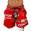 Pantalones de Playa para Hombre Divertidos Estampado 3D de Pavo de Pascua Bañador Plátano Burlón Pantalones Cortos Casuales Europeos y Americanos
