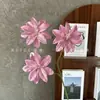 Flores Artificiais com 3 Lírios Pequenos de Pétalas Duplas para Decoração de Casamento, Flores Artificiais para Adereços de Fotos, Enfeites para Decoração de Casa, Flores Artificiais Atacado