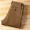 Pantalones Largos de Algodón Peinado y Modal Mezclado de Gama Alta, No Planchar, Engrosados, Cálidos, Nuevos Llegados para Otoño e Invierno, Rectos, Casuales para Hombre
