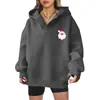 Sudadera con capucha estilo americano nueva para mujer, tiro de otoño, estampado navideño, holgada, con capucha de forro polar, tendencia
