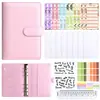 Caderno Binder Macaron Transfronteiriço A6 Capa de Couro Criativa Caderno de Folhas Soltas Livro de Contas Diário de Orçamento de Dinheiro
