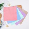 Toalla Pequeña Cuadrada de Terciopelo Coral con Borde Cortado y Diseño de Encaje de Poliéster, Toalla Absorbente para Limpieza y Secado, Secado Rápido Personalizable para Uso Doméstico