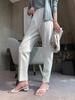 Pantalones Anchos de Lana de Alta Calidad para Otoño e Invierno, de Cintura Alta, con Cierre en la Espalda y Forma Cónica, Aspecto Adelgazante y Pantalones de Nueve Puntos a la Moda