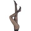 Medias de seda con lunares franceses de gran tamaño para mujer, finas, japonesas, sexys, de primavera y verano, con estampado floral negro.