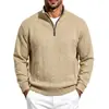 Sudadera de Otoño/Invierno 2026, Nuevo Estilo Americano para Hombre, Tejido Jacquard Texturizado de Peso Pesado, Media Cremallera, Cuello Alto, Corte Holgado, Casual para Viajes al Trabajo