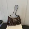 Fivela de cinto de nicho da moda 2026 outono novo estilo retrô americano bolsa tote simples versátil de ombro e de mão