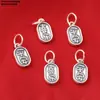 Accesorios de Plata de Ley 99% Plata Pura Tubo Curvo Dzi Etiqueta de Cacahuete Cuentas Cilíndricas Accesorios Retro 3D Plata Dura Materiales DIY Hechos a Mano