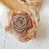 Grampo de Cabelo Rosa Seco Renda de Organza Presilha de Cabelo Moda Versátil Múltiplas Camadas Desfiadas Parte de Trás da Cabeça Elegante Presilha de Garra Presilha de Tubarão