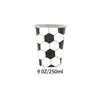 Set de Vajilla Desechable Temática de Fútbol Clásico para Fiesta de Cumpleaños Infantil: Platos de Papel, Vasos de Papel, Servilletas, Mantel, Cubiertos y Juego de Cucharas