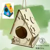 Casa de pássaros de madeira transfronteiriça DIY montada casa de pássaros pintura grafite gaiola de pássaros casinha de pássaros ninho de pequenos animais atacado