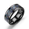 Anillo de pareja de fibra de carbono de tres colores, nuevo anillo de acero de titanio, personalizable directamente de fábrica, de moda europea, americana, japonesa y coreana.