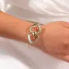 Pulsera de Brazalete Abierto con Flor de Venta Caliente Transfronteriza Geométrico Lujo Ligero Nicho Sensación de Alta Gama Pulsera Moda Brazalete de Brazo Pulsera Pequeña