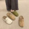 Zapatos de exterior para mujer estilo Birkenstock con suela gruesa retro y puntera dividida, nuevos para otoño 2026, mules cerrados sin cordones y de suela blanda