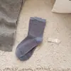 Meias femininas listradas de cano médio, meias de algodão para outono e inverno, estilo retrô coreano e japonês, meias longas da moda ins para outono, meias largas
