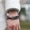 Pulsera popular europea y americana con ancla de cuerda encerada AliExpress eaby venta caliente transfronteriza joyería tejida a mano estilo náutico
