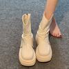 Botas Martin de Estilo Hada Versátiles de Moda y Únicas para Nuevo Estilo de Noche Otoño e Invierno para Personas Menudas para Realzar la Altura y la Apariencia Delgada 2024