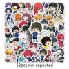 52 Versión Q Azul Prisión Creativo Dibujos Animados Estilosos Pegatinas Cuaderno Scooter Cuaderno Pegatinas DIY