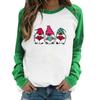 Camiseta Top Europea y Americana LOVE Tres Enanitos Anciano Estampada Día de San Valentín Manga Larga Raglán Pareja Mujer