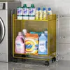 Estante de almacenamiento para baño, estante para detergente de lavandería, almacenamiento junto a la lavadora, carrito de baño para balcón, de pie