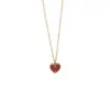 Collar Único de Acero de Titanio con Corazón de Doble Cara para Mujer, Cadena para Clavícula de Lujo Ligero Estilo Europeo y Americano, Cadena de Cuello de Corazón Rojo Pequeño Versátil de Diseño Moderno