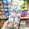 Lindo Conejo de Fieltro de Lana con Lazo a Cuadros Dibujo Animado Muñeco de Peluche Pinza para el Cabello Infantil Pinza Lateral para Estudiante de Primaria Pinza para el Cabello