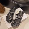 Sandálias de Dedo Femininas para o Verão, Chinelos Externos de Sola Reta para Mulheres, Sandálias de Praia Antiderrapantes, Novo Estilo para Mulheres